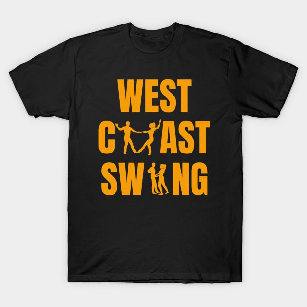 West Coast Swing Couple Dancer Design T-Shirt by echopark12